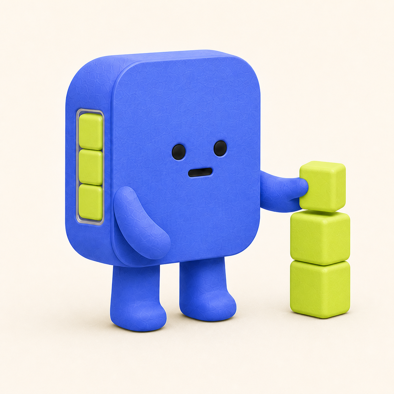 A blue Bud completes a small stack of Spark Lime blocks